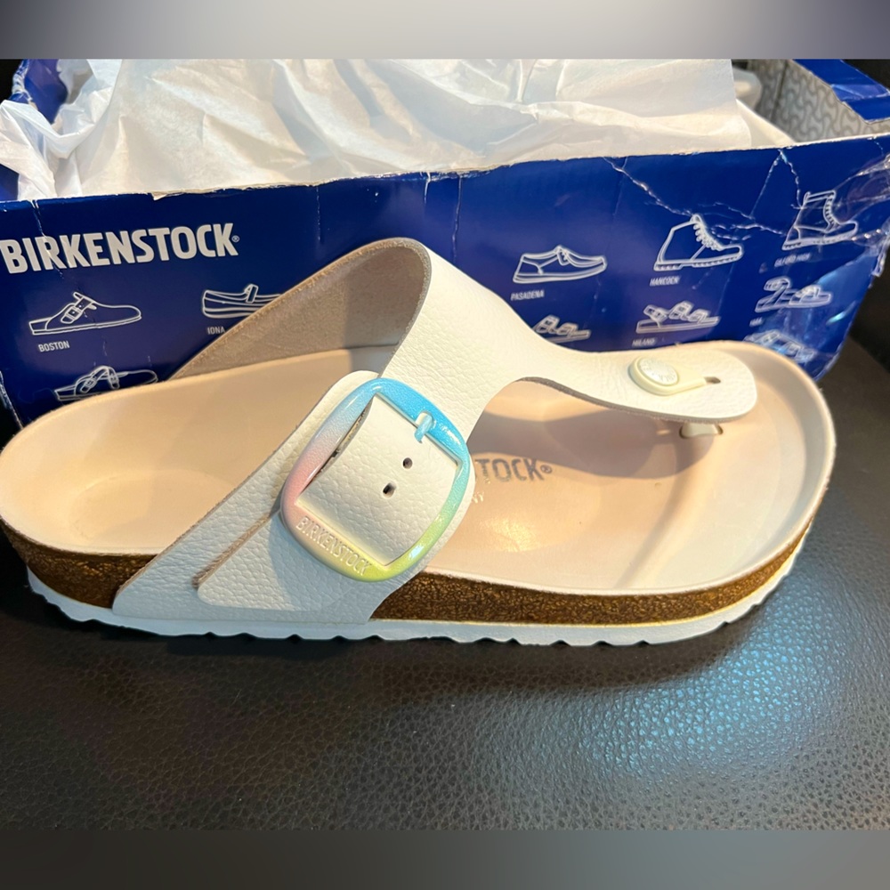 Birkenstock Gizeh Big Buckle size 39 white